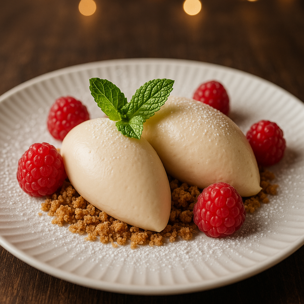 weißes mousse au chocolat angerichtet final