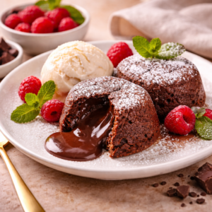 Schokoladenkuchen mit flüssigem Kern – Lava Cake