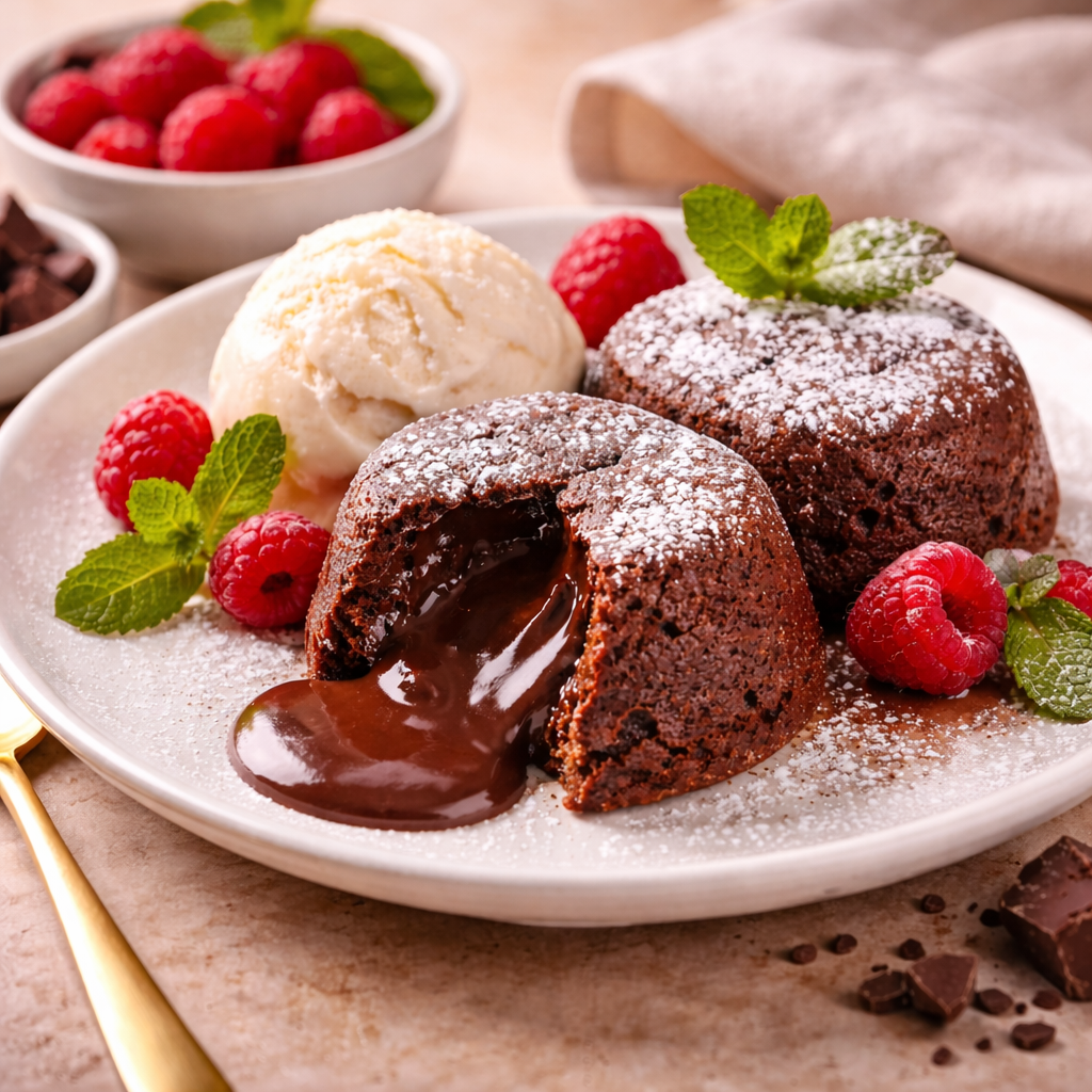 Schokoladenkuchen mit flüssigem Kern - Lava Cake schokoladenkuchen mit flüssigem kern lava cake