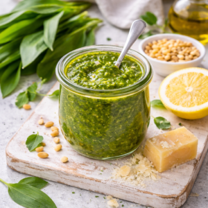 Bärlauch-Pesto (10 Minuten) – frisch, würzig, perfekt für Pasta & Meal-Prep