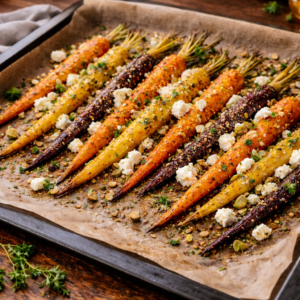 Ofen-Karotten mit Honig und Feta