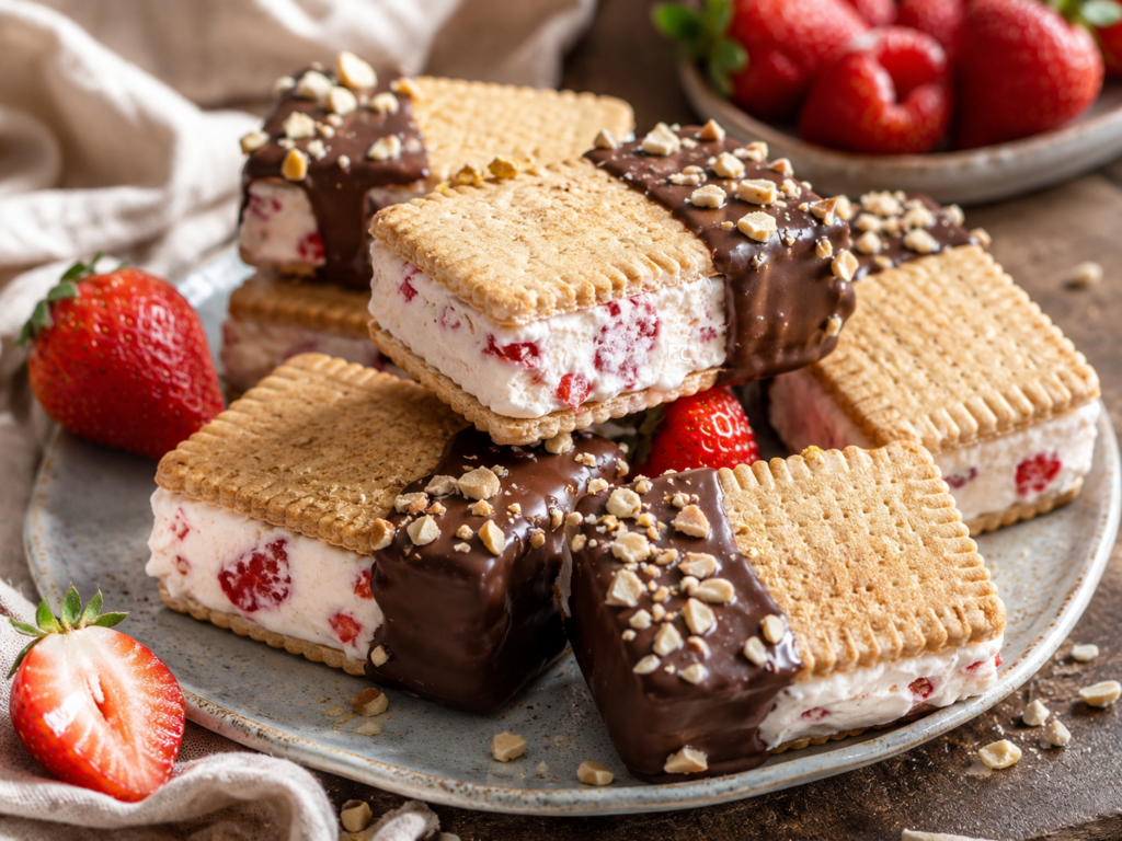 eis sandwich erdbeere