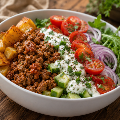 high protein kartoffel hack bowl
