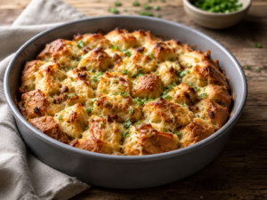 Laugenzupfbrot mit Käse und Röstzwiebeln