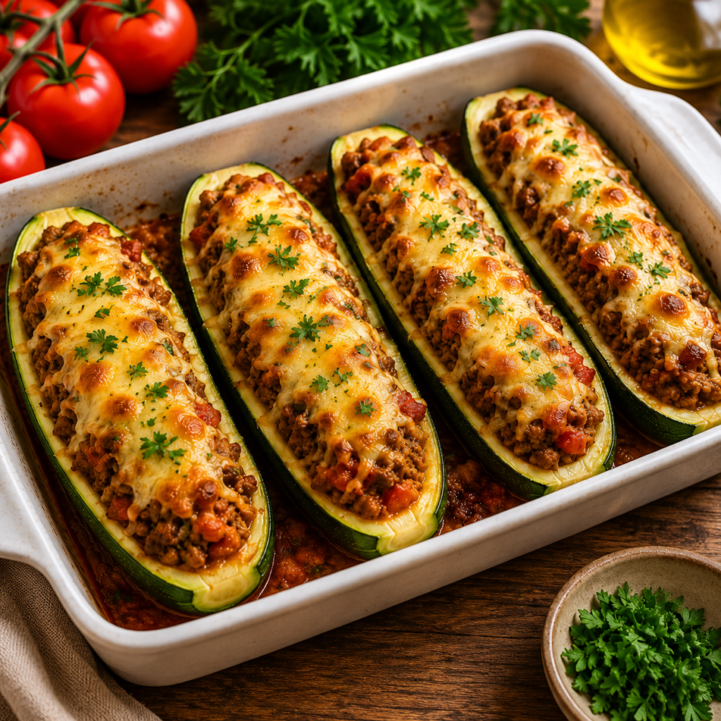 gefüllte zucchini mit hackfleisch und käse final