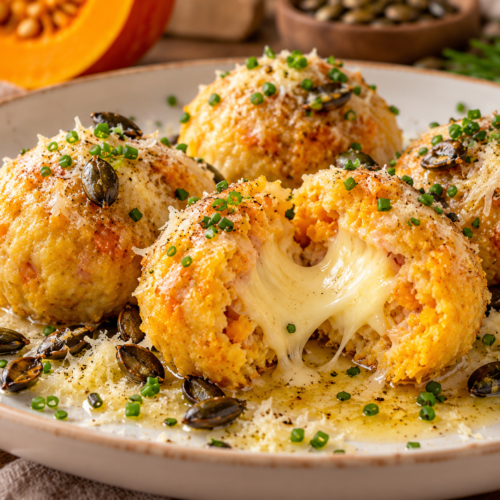 kürbisknödel mit käsekern