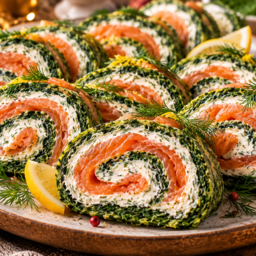 lachs spinat rolle mit frischkäse