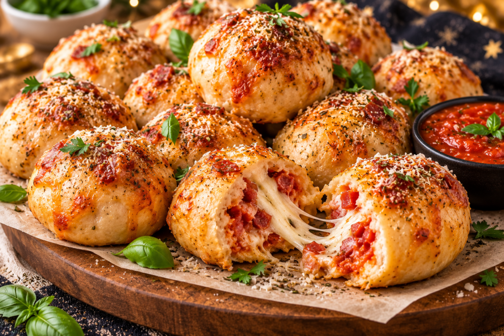 pizza bällchen mit käsefüllung