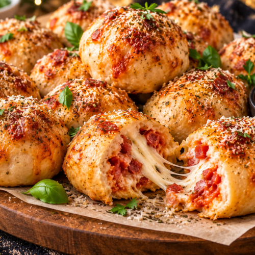 pizza bällchen mit käsefüllung